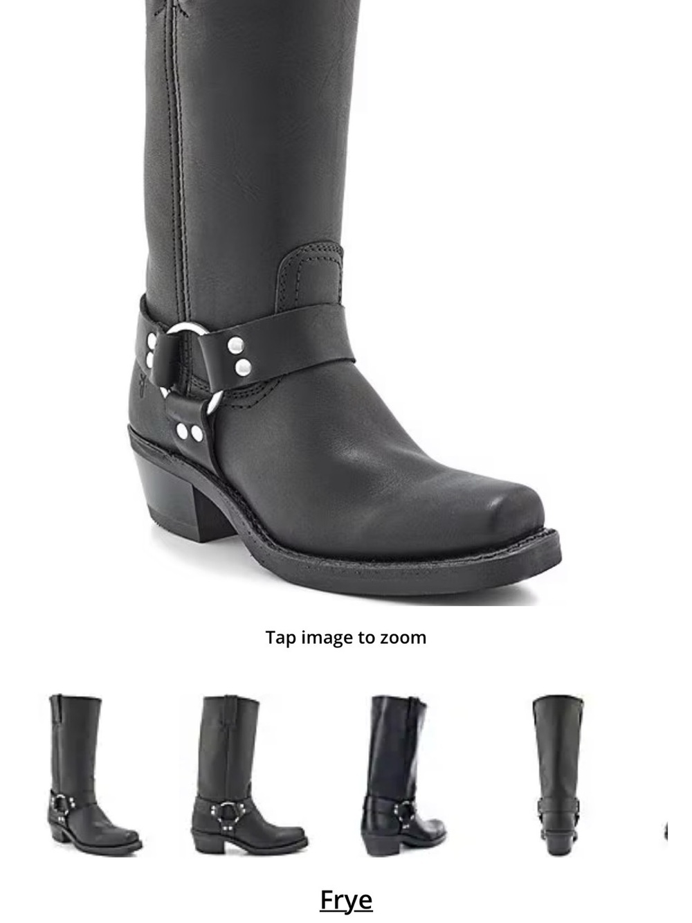Frye Black Harness Mid Calf Leather Boot
